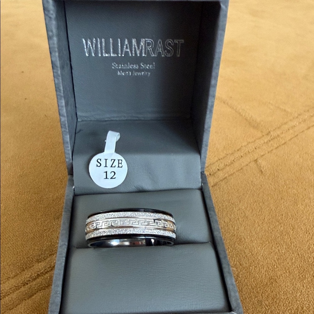 William Rast Men’s Stainless Steel Ring with Silver and Gold Tones